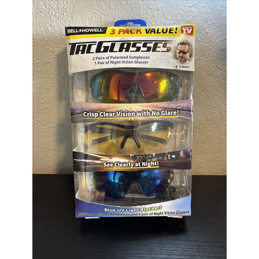 Bell+Howell Tac Glasses 3 Pair Value Pack - Crisp Clear Vision with No Glare/See